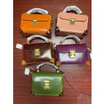 Handmade oil-waxed vegetable-tanned leather vintage small trunk bag
